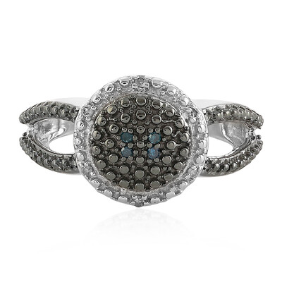 Anillo en plata con Diamante azul I3