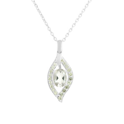 Collar en plata con Amatista verde