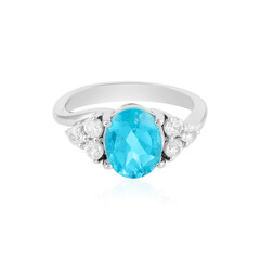Anillo en plata con Topacio color Paraiba
