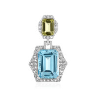 Colgante en plata con Topacio azul cielo