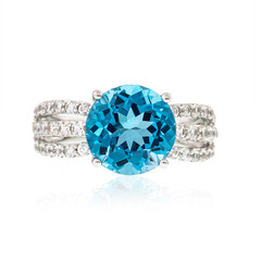 Anillo en plata con Topacio de Marambaia