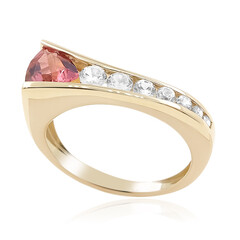 Anillo en oro con Turmalina rosa de Brasil AAA (de Melo)