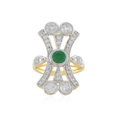Anillo en plata con Esmeralda de Brasil