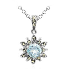 Collar en plata con Topacio azul cielo