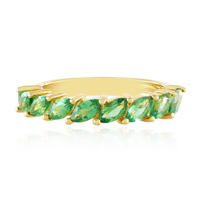 Anillo en plata con Apatita verde