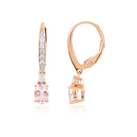 Pendientes en oro con Berilo rosa no calentado