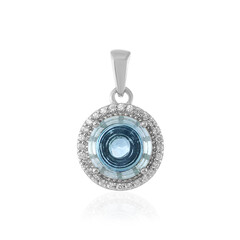Colgante en plata con Topacio azul cielo