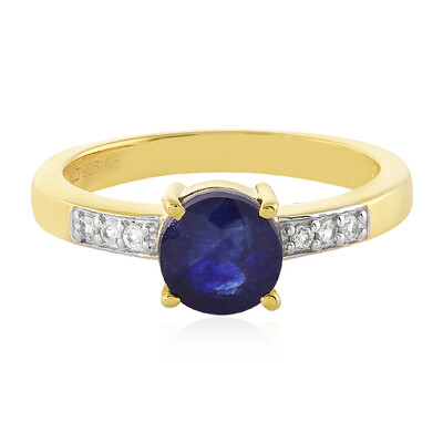 Anillo en plata con Zafiro azul de Madagascar