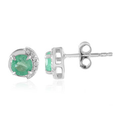 Pendientes en plata con Esmeralda de Rusia