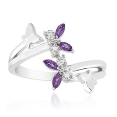 Anillo en plata con Amatista de Zambia