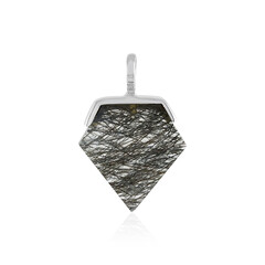 Colgante en plata con Cuarzo rutilado negro