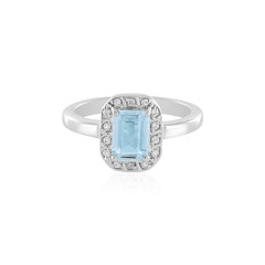 Anillo en plata con Aguamarina