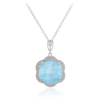 Collar en plata con Cuarzo azul pastel