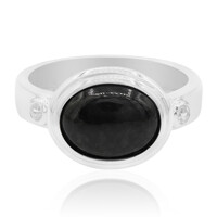 Anillo en plata con Jadéite Noire
