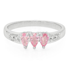 Anillo en plata con Zafiro Padparadscha