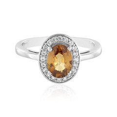 Anillo en plata con Zircón mandarina