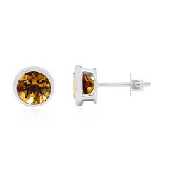 Pendientes en plata con Escapolita cognac