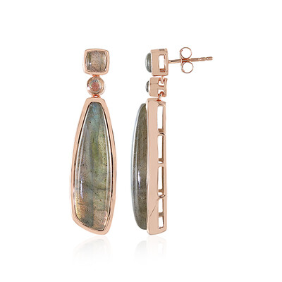 Pendientes en plata con Labradorita verde de Maniry (KM by Juwelo)