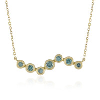 Collar en oro con Diamante VS1 azul cielo