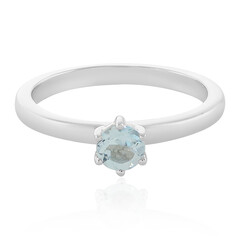 Anillo en plata con Topacio azul cielo