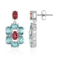 Pendientes en plata con Turmalina rosa de Nigeria