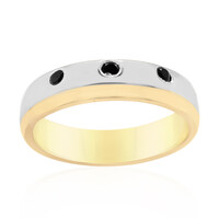 Anillo de hombre en plata con Espinela negra
