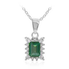 Collar en plata con Topacio verde mariposa