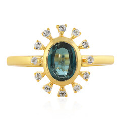 Anillo en plata con Cianita petróleo