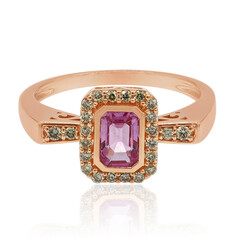 Anillo en oro con Zafiro rosado