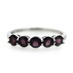 Anillo en plata con Topacio color mora
