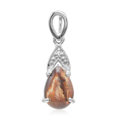 Colgante en plata con Ojo de tigre rojo