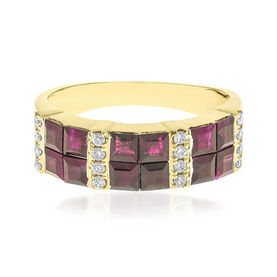 Anillo en oro con Rubí de Mozambique AAA (CIRARI)