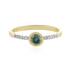 Anillo en oro con Diamante azul cielo I4