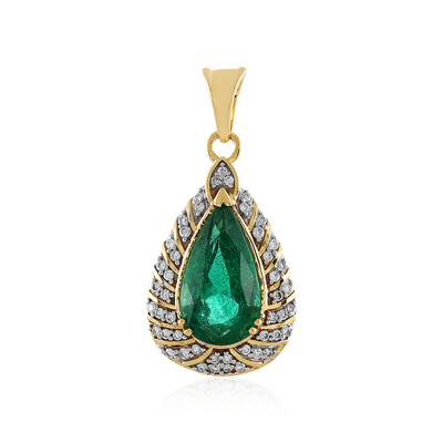 Colgante en oro con Esmeralda de Zambia AAA (D'vyere)