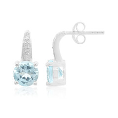 Pendientes en plata con Topacio azul cielo
