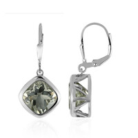 Pendientes en plata con Amatista verde