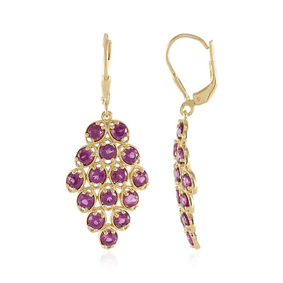 Pendientes en plata con Rodolita