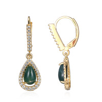 Pendientes en plata con Ágata verde