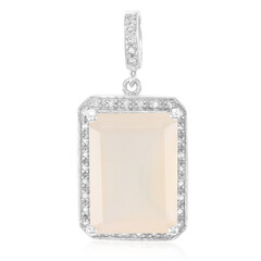 Colgante en plata con Calcedonia rosa