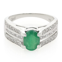Anillo en plata con Esmeralda de Bahía