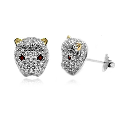 Pendientes en plata con Granate de Mozambique