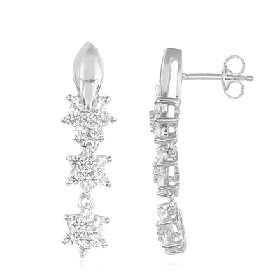 Pendientes en plata con Topacio blanco