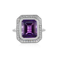 Anillo en plata con Amatista de Siberia