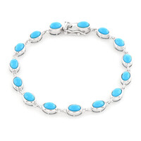 Brazalete en plata con Turquesa bella durmiente