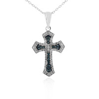Collar en plata con Diamante azul I3
