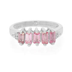 Anillo en plata con Zafiro Padparadscha