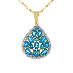 Collar en plata con Apatita azul neón