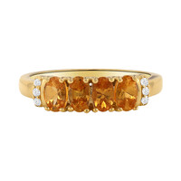 Anillo en plata con Granate espesartina