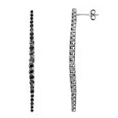 Pendientes en plata con Espinela negra