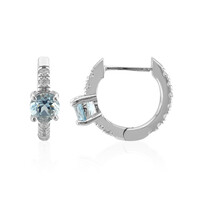 Pendientes en plata con Topacio azul cielo